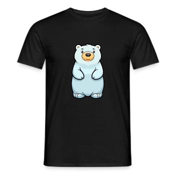 Ours polaire mignon dessin animé kawaii aquarelle Animal P - T-shirt homme - noir - Devant - AI Model Male 178 light (178cm)