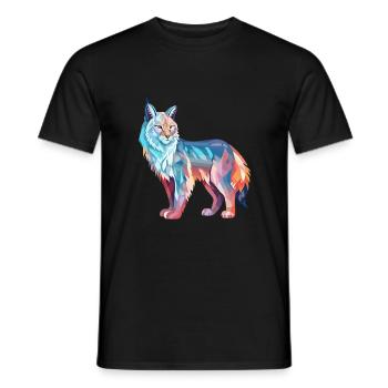 Luchs Buntes Aquarell Cartoon Kawaii Tier - Männer T-Shirt - Schwarz - Vorne - AI Model Male 178 light (178cm)