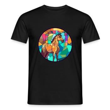 Pferd Bunte Karikatur Kawaii Tier - Männer T-Shirt - Schwarz - Vorne - AI Model Male 178 light (178cm)