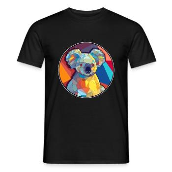 Koala Buntglas Bunte Karikatur Kawaii Tier - Männer T-Shirt - Schwarz - Vorne - AI Model Male 178 light (178cm)
