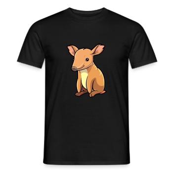 Aardvark Cute Cartoon Kawaii Watercolor Animal Pet - Men's T-Shirt - black - Front - AI Model Male 178 light (178cm)