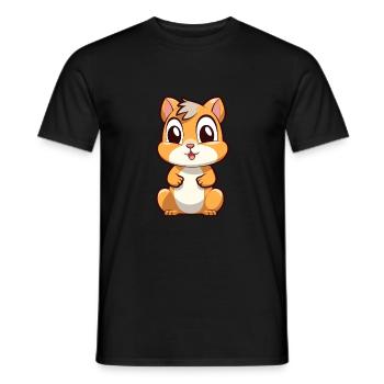 Chipmunk Cute Cartoon Kawaii Watercolor Animal Pet - Men's T-Shirt - black - Front - AI Model Male 178 light (178cm)