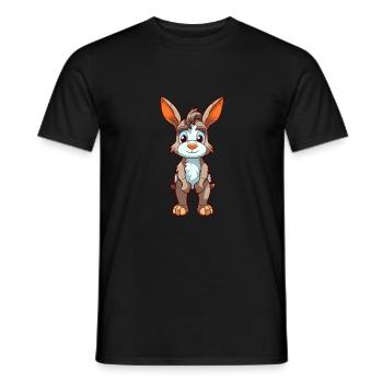 Esel niedliche Karikatur Kawaii Aquarell Tier Haustier - Männer T-Shirt - Schwarz - Vorne - AI Model Male 178 light (178cm)