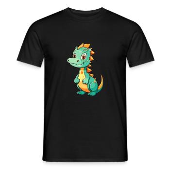 Dragon Mignon Dessin Animé Kawaii Aquarelle Animal De Compagnie - T-shirt homme - noir - Devant - AI Model Male 178 light (178cm)
