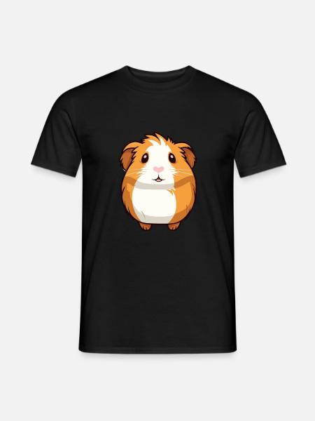 Guinea Pig Cute Cartoon Kawaii Watercolor Animal P - Men's T-Shirt - black