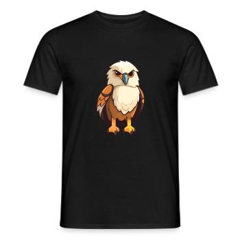 Hawk Cute Cartoon Kawaii Watercolor Animal Pet - Men's T-Shirt - black - Front - AI Model Male 178 light (178cm)