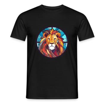 Löwe Buntes Cartoon Kawaii Tier - Männer T-Shirt - Schwarz - Vorne - AI Model Male 178 light (178cm)