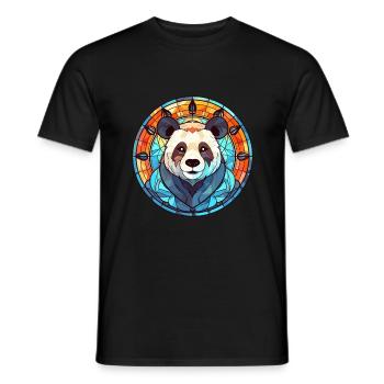 Panda Buntglas Bunte Karikatur Kawaii Tier - Männer T-Shirt - Schwarz - Vorne - AI Model Male 178 light (178cm)