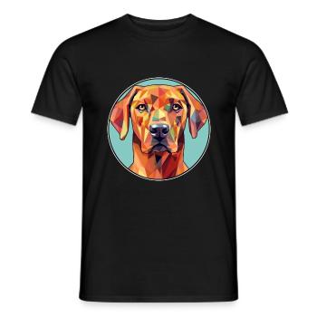 Rhodesian Ridgeback Hund Buntes Glas Buntes Auto - Männer T-Shirt - Schwarz - Vorne - AI Model Male 178 light (178cm)