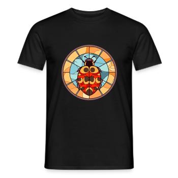 Ladybug Stained Glass Colorful Cartoon Kawaii Anim - Men's T-Shirt - black - Front - AI Model Male 178 light (178cm)