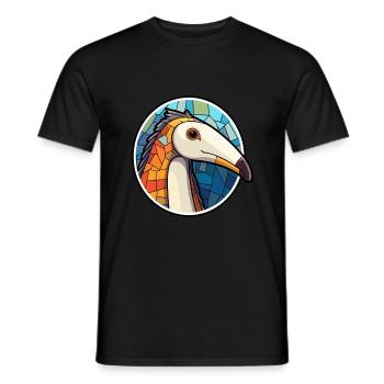 Fourmilier Vitrail Coloré Dessin animé Kawaii Ani - T-shirt homme - noir - Devant - AI Model Male 178 light (178cm)