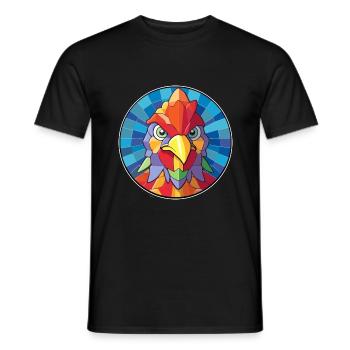 Huhn Buntes Glas Bunte Karikatur Kawaii Anim - Männer T-Shirt - Schwarz - Vorne - AI Model Male 178 light (178cm)