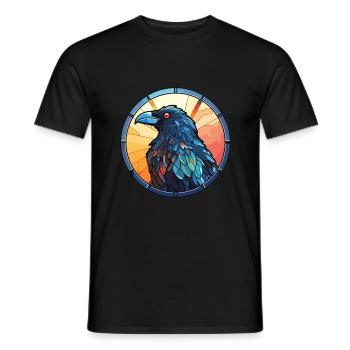 Krähe Buntglas Bunte Karikatur Kawaii Tier - Männer T-Shirt - Schwarz - Vorne - AI Model Male 178 light (178cm)