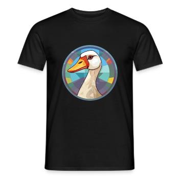 Gänse-Buntglas-Cartoon-Kawaii-Tier - Männer T-Shirt - Schwarz - Vorne - AI Model Male 178 light (178cm)