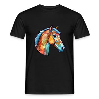 Pferd Bunte Karikatur Kawaii Tier - Männer T-Shirt - Schwarz - Vorne - AI Model Male 178 light (178cm)