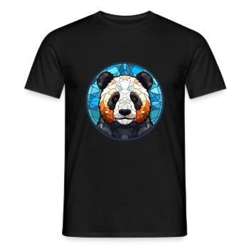 Panda Buntglas Bunte Karikatur Kawaii Tier - Männer T-Shirt - Schwarz - Vorne - AI Model Male 178 light (178cm)