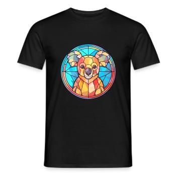 Koala Buntglas Bunte Karikatur Kawaii Tier - Männer T-Shirt - Schwarz - Vorne - AI Model Male 178 light (178cm)