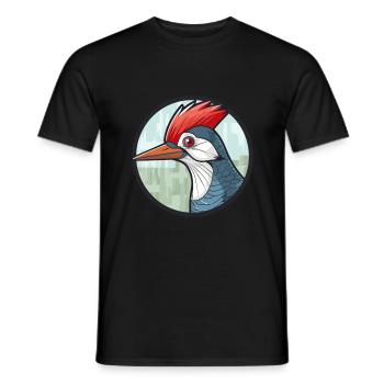 Specht Buntes Glas Bunte Karikatur Kawaii A - Männer T-Shirt - Schwarz - Vorne - AI Model Male 178 light (178cm)