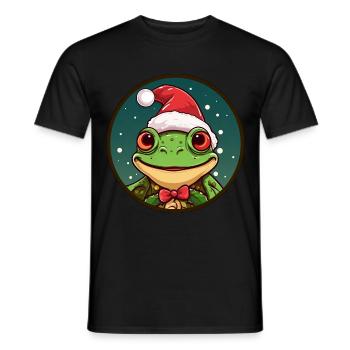 Frösche Weihnachten - Männer T-Shirt - Schwarz - Vorne - AI Model Male 178 light (178cm)