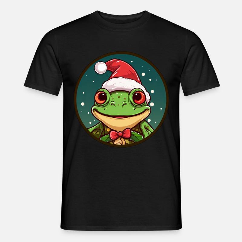 Frösche Weihnachten - Männer T-Shirt - Schwarz