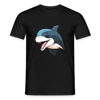 Orca Niedlich Glücklich Kawaii Cartoon Clipart Tier - Männer T-Shirt - Schwarz - Vorne - AI Model Male 178 light (178cm)