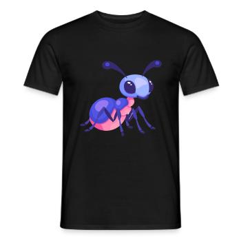 Fourmi mignon heureux kawaii dessin animé Clipart Animal - T-shirt homme - noir - Devant - AI Model Male 178 light (178cm)
