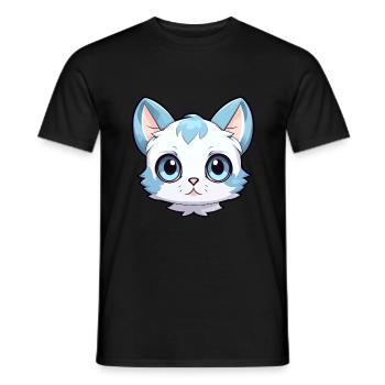 Égée Chat Mignon Heureux Kawaii Cartoon Clipart Anima - T-shirt homme - noir - Devant - AI Model Male 178 light (178cm)