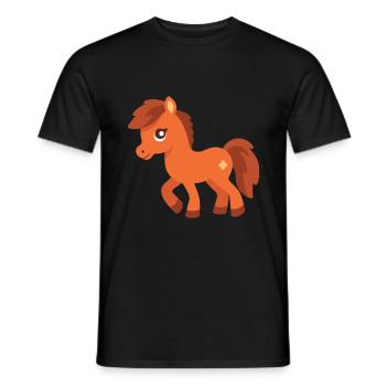 pferd niedlich glücklich kawaii cartoon clipart tier - Männer T-Shirt - Schwarz - Vorne - AI Model Male 178 light (178cm)