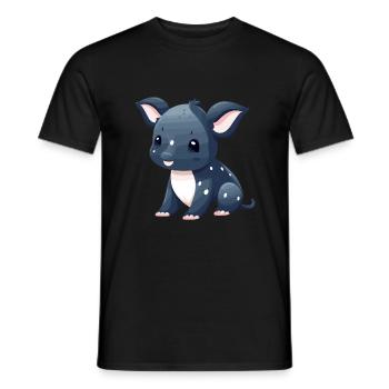 Tapir mignon heureux kawaii dessin animé Clipart Animal - T-shirt homme - noir - Devant - AI Model Male 178 light (178cm)