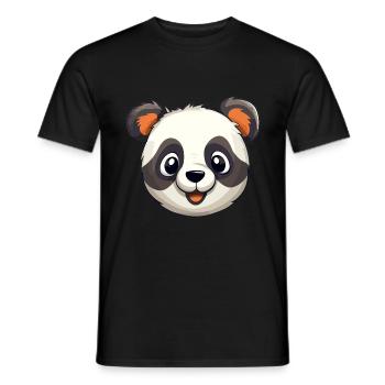 Panda Mignon Heureux Kawaii Cartoon Clipart Animal - T-shirt homme - noir - Devant - AI Model Male 178 light (178cm)