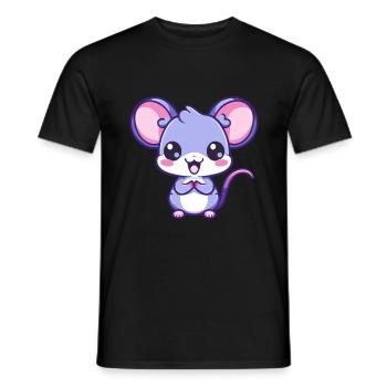 Rat Cute Happy Kawaii Cartoon Clipart Animal - Men's T-Shirt - black - Front - AI Model Male 178 light (178cm)