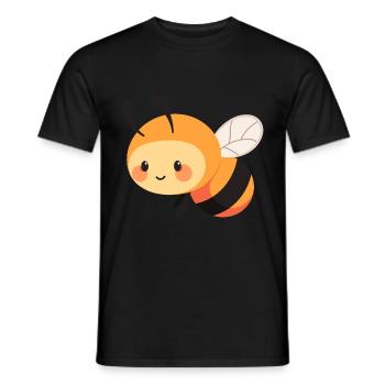 Abeille mignon heureux kawaii dessin animé Clipart Animal - T-shirt homme - noir - Devant - AI Model Male 178 light (178cm)