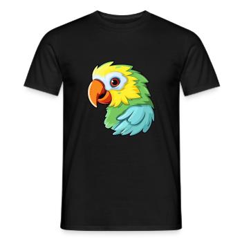 Papagei Niedlich Glücklich Kawaii Cartoon Clipart Tier - Männer T-Shirt - Schwarz - Vorne - AI Model Male 178 light (178cm)