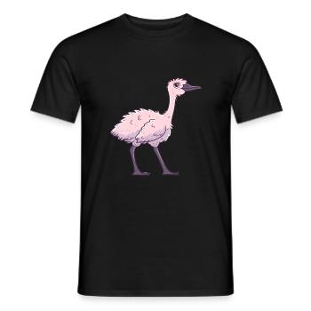 Strauß Niedlich Glücklich Kawaii Cartoon Clipart Tier - Männer T-Shirt - Schwarz - Vorne - AI Model Male 178 light (178cm)
