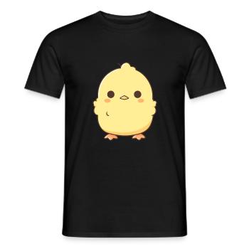 Huhn niedlich glücklich kawaii cartoon clipart tier - Männer T-Shirt - Schwarz - Vorne - AI Model Male 178 light (178cm)