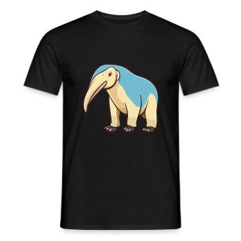 Ameisenbär Niedlich Glücklich Kawaii Cartoon Clipart Tier - Männer T-Shirt - Schwarz - Vorne - AI Model Male 178 light (178cm)