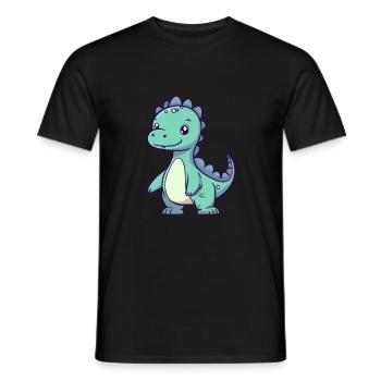 Dinosuar Niedlich Glücklich Kawaii Cartoon Clipart Tier - Männer T-Shirt - Schwarz - Vorne - AI Model Male 178 light (178cm)