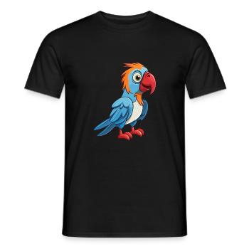 Papagei Niedlich Glücklich Kawaii Cartoon Clipart Tier - Männer T-Shirt - Schwarz - Vorne - AI Model Male 178 light (178cm)