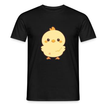 Chick Cute Happy Kawaii Cartoon Clipart Animal - Men's T-Shirt - black - Front - AI Model Male 178 light (178cm)