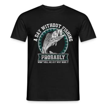 Angler Fishing Bait - Men's T-Shirt - black - Front - AI Model Male 178 light (178cm)