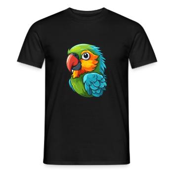 Papagei süßes glückliches Kawaii Cartoon Clipart Tier - Männer T-Shirt - Schwarz - Vorne - AI Model Male 178 light (178cm)