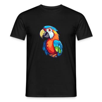 Papagei süßes glückliches Kawaii Cartoon Clipart Tier - Männer T-Shirt - Schwarz - Vorne - AI Model Male 178 light (178cm)