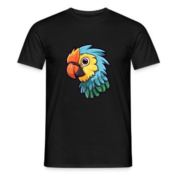 Papagei süßes glückliches Kawaii Cartoon Clipart Tier - Männer T-Shirt - Schwarz - Vorne - AI Model Male 178 light (178cm)