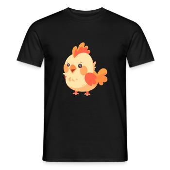 Rooster Cute Happy Kawaii Cartoon Clipart Animal - Men's T-Shirt - black - Front - AI Model Male 178 light (178cm)