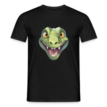 Anakonda Niedlich Glücklich Kawaii Cartoon Clipart Tier - Männer T-Shirt - Schwarz - Vorne - AI Model Male 178 light (178cm)