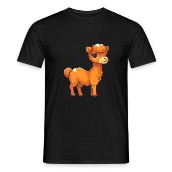 kamel niedlich glücklich kawaii cartoon clipart tier - Männer T-Shirt - Schwarz - Vorne - AI Model Male 178 light (178cm)