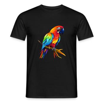 Papagei Niedlich Glücklich Kawaii Cartoon Clipart Tier - Männer T-Shirt - Schwarz - Vorne - AI Model Male 178 light (178cm)