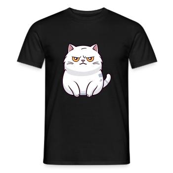 Katze niedlich glücklich kawaii cartoon clipart tier - Männer T-Shirt - Schwarz - Vorne - AI Model Male 178 light (178cm)
