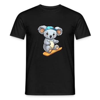 Drôle Koala Kawaii Cartoon Pet Jouant Skateboard - T-shirt homme - noir - Devant - AI Model Male 178 light (178cm)