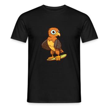 Drôle Hawk Kawaii Cartoon Pet Jouant Skateboard - T-shirt homme - noir - Devant - AI Model Male 178 light (178cm)